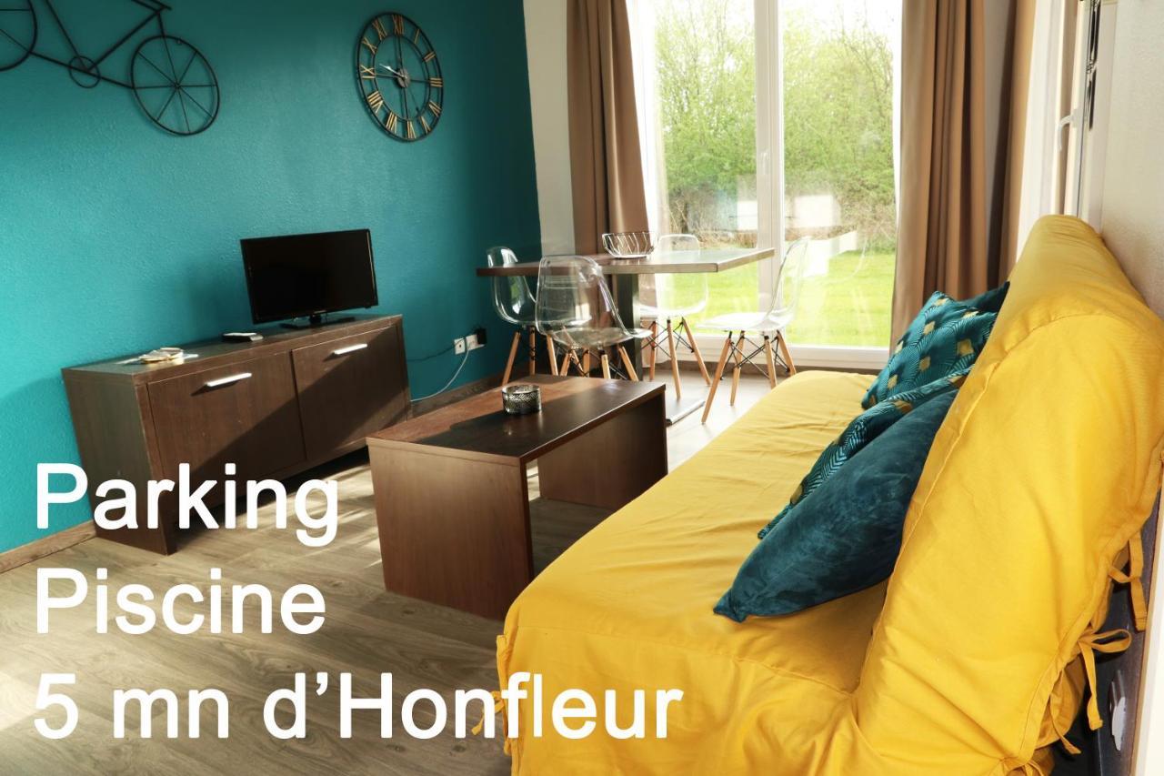 Charmant 2 Pieces Proche D Honfleur, Piscine En Saison, Parking Gratuit, Wifi Équemauville Exteriör bild
